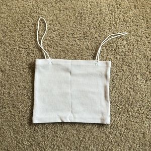 White Zara tube top crop with think straps